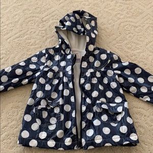 Girl’s polka dot rain coat